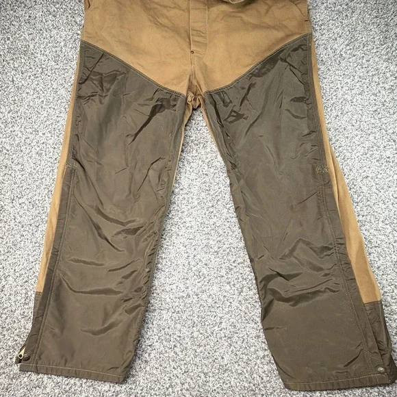 Vintage CARHARTT Duck Nylon Hunting Bib Overalls Brush Guard 48x30 USA Made